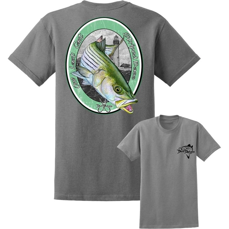 David Dunleavy Last Cast Striped Bass Short Sleeve T-Shirt 1 David Dunleavy Last Cast Striped Bass Short Sleeve T-Shirt